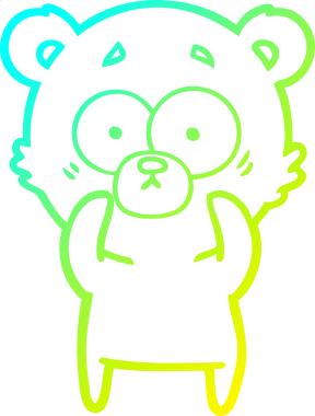 Şaşırmış bir kutup ayısının insan tarafından çizilmiş soğuk gradyan çizgisi.