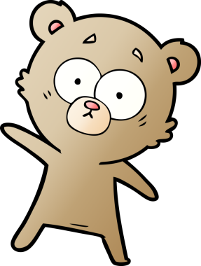 Bir insan tarafından çizilmiş sürpriz ayı karikatürü