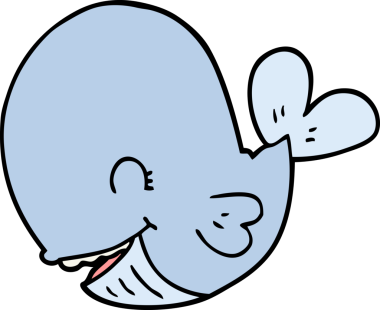 Bir insan tarafından çizilmiş çizgi film balinası