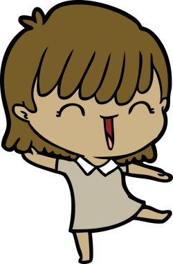 Bir insan tarafından çizilmiş karikatür kadın.