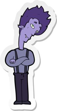 Bir insan tarafından çizilmiş bir vampirin çıkartması.