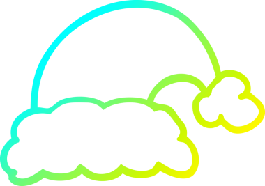 Soğuk gradyan çizgisi bir insan tarafından çizilmiş bir çizgi film Noel şapkası.