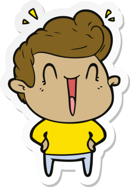 Bir insan tarafından çizilmiş heyecanlı bir adamın çıkartması.