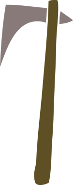 Bir insan tarafından çizilmiş viking baltası.