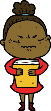 Çizgi film bir insan tarafından çizilmiş yaşlı bir kadın tarafından rahatsız edildi.