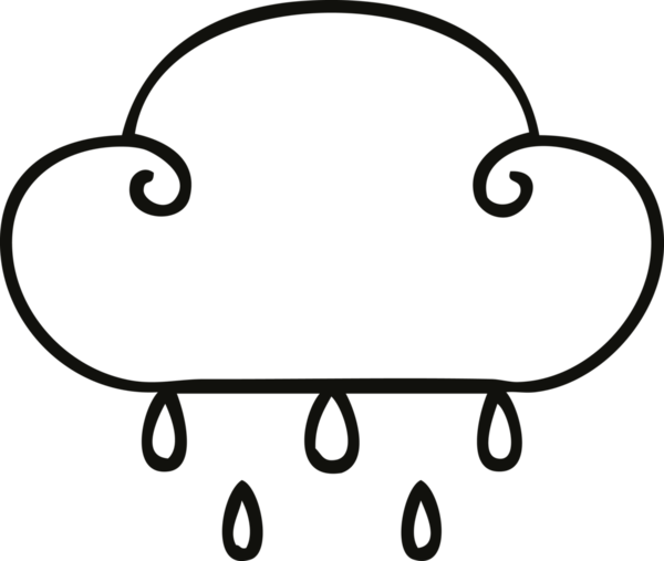 Bir insan tarafından çizilmiş garip çizgi film yağmur bulutu