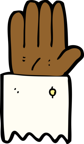 Bir insan tarafından çizilmiş çizgi el sembolü.