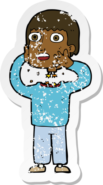 Bir insan tarafından çizilmiş gizli bir robot karikatürünün gerilimli yapıştırması