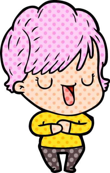 Bir insan tarafından çizilmiş bir karikatür kadın konuşuyor.