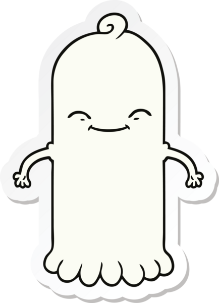 Bir insan tarafından çizilmiş bir hayaletin çıkartması.