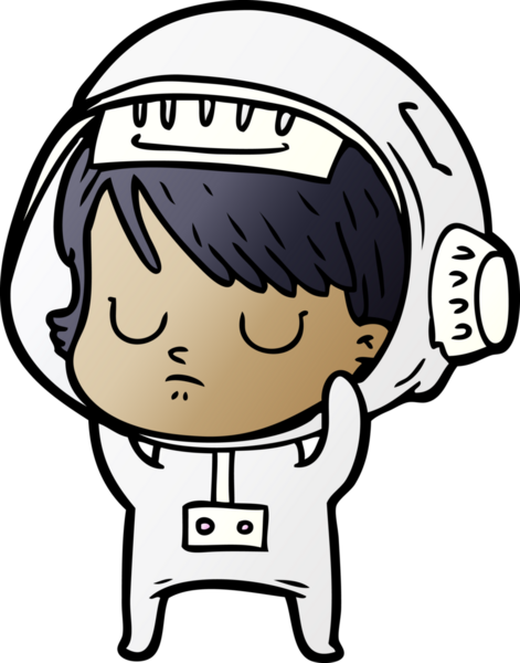 Bir insan tarafından çizilmiş astronot kadın.