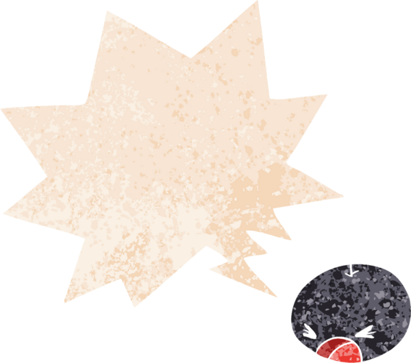 çizgi film örümceği, konuşma baloncuğu ve grunge dertli eski moda bir insan tarafından çizilmiş.