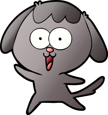 Bir insan tarafından çizilmiş şirin bir çizgi film köpeği.