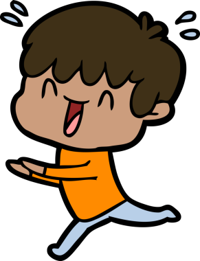 Bir insan tarafından çizilmiş gülen çocuk.