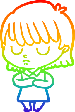 gökkuşağı gradyan çizimi bir insan tarafından çizilmiş bir karikatür kadın