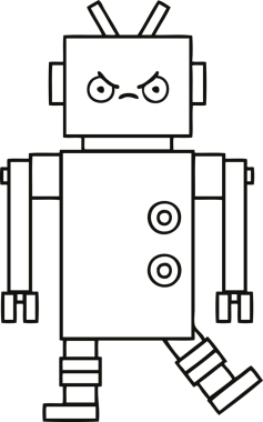 Bir insan tarafından çizilmiş robot çizimi