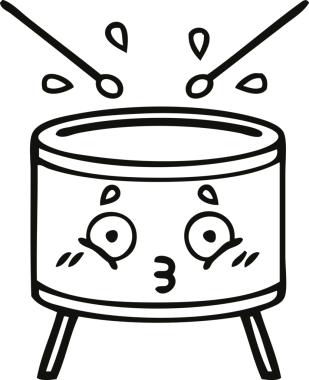 Bir insan tarafından çizilmiş davul çizimi