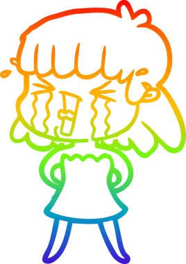 gökkuşağı gradyan çizimi bir insan tarafından çizilmiş bir karikatür kadın