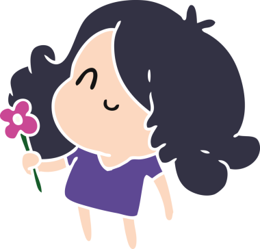 Bir insan tarafından çizilmiş sevimli bir kawai kızının çizgi film çizimi