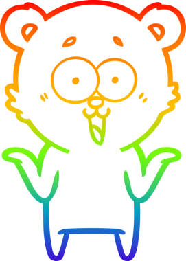 Bir insan tarafından çizilmiş gülen oyuncak ayının çizdiği gökkuşağı gradyan çizgisi.