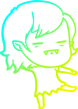 Bir insan tarafından çizilmiş bir ölümsüz vampir kız çizgi filmi.