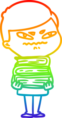 Bir insan tarafından çizilmiş kızgın bir adamın çizdiği gökkuşağı gradyanı çizimi