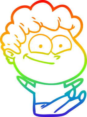 Bir insan tarafından çizilmiş mutlu bir adamın çizgi çizimi.