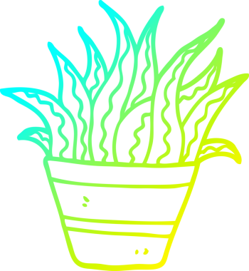 Bir insan tarafından çizilen karikatür bitkisinin soğuk gradyan çizimi