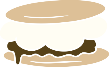 Bir insan tarafından çizilmiş smore düz renkli çizgi film