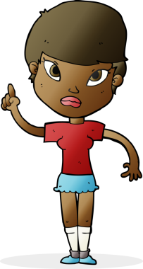 Bir insan tarafından çizilmiş bir fikri olan karikatür kadın.