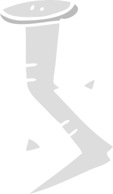 Bir insan tarafından çizilmiş eğri tırnağın düz renk çizimi