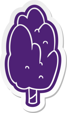 Bir insan tarafından çizilmiş tek bir yeşil ağaç.