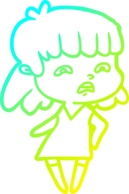 Bir insan tarafından çizilmiş endişeli bir karikatür çizimi.