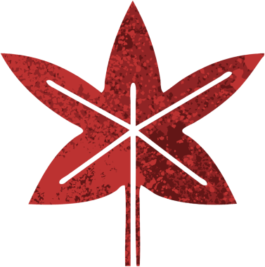 Bir insan tarafından çizilmiş bir sonbahar yaprağının retro çizim stili karikatürü