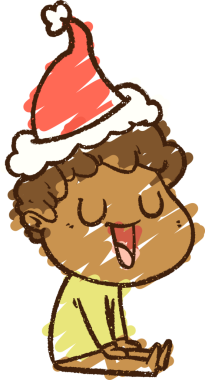 Bir insan tarafından çizilen Noel Çocuğu Tebeşiri