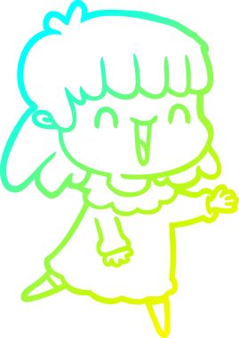 Bir insan tarafından çizilmiş bir karikatür kadın çizimi.