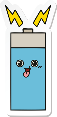 Bir insan tarafından çizilmiş şirin bir karikatür aküsünün çıkartması.