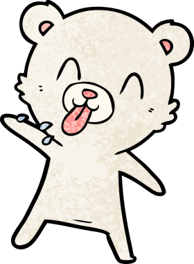 kaba karikatür kutup ayısının insan tarafından çizilmiş dili.