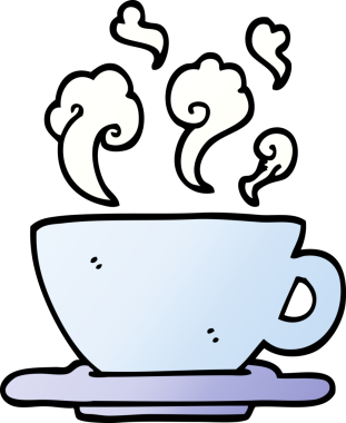 vektör gradyanı çizimi bir insan tarafından çizilmiş sıcak kahve fincanı