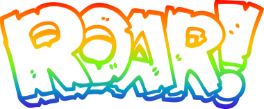 gökkuşağı gradyan çizgi çizimi bir insan tarafından çizilmiş kükreyen bir metin