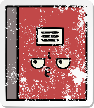 Bir insan tarafından çizilmiş şirin bir çizgi roman çıkartması.