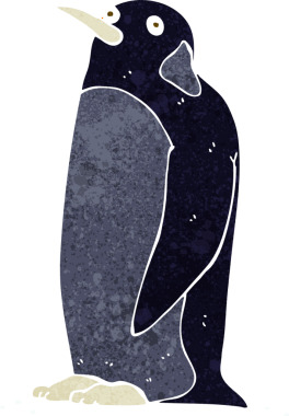 bir insan tarafından çizilmiş penguen çizgi filmi