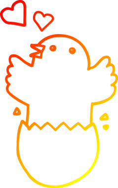 Bir insan tarafından çizilmiş bir yavru karikatürün sıcak gradyan çizimi