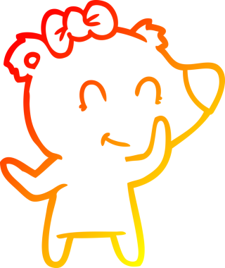 Bir insan tarafından çizilmiş dişi kutup ayısı karikatürü.