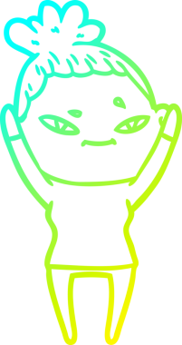 Bir insan tarafından çizilmiş bir karikatür kadın çizimi.