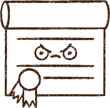 Bir insan tarafından çizilmiş Sertifika Kömürü Çizimi