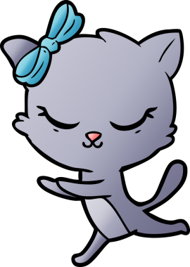 Bir insan tarafından çizilmiş sevimli çizgi film kedisi.