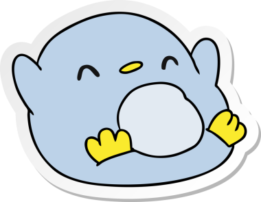 Bir insan tarafından çizilmiş sevimli bir penguen resmi.