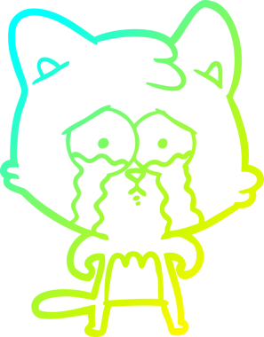 Bir insan tarafından çizilmiş ağlayan bir çizgi filmin soğuk gradyan çizimi