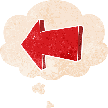 Bir insan tarafından çizilmiş grunge ile düşünce baloncuğu ile çizilmiş çizgi film sıkıntılı retro desen